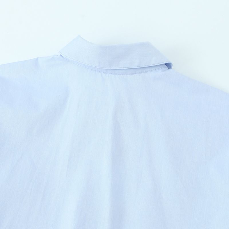 Kaslead New Arrival Women's Fashion Style Waist Button Decoration Long Sleeves Lapel Shirt 2190772 406