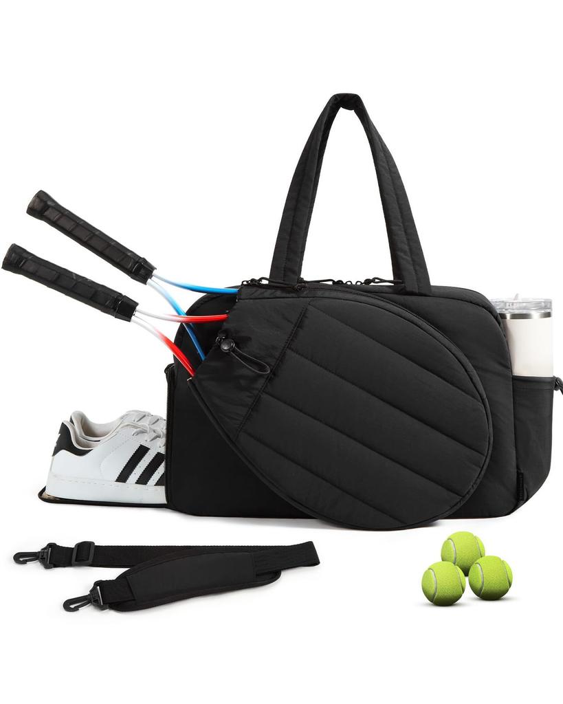 Portable Waterproof Tennis Pickleball Paddle Bag for Outdoor Sports, Adjustable Crossbody Shoulder Strap
