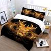 "Golden Dragon Decor Set" Soft Comfortable Duvet Cover Bedding Set Included 1*Duvet Cover & 2*Pillowcases Gift