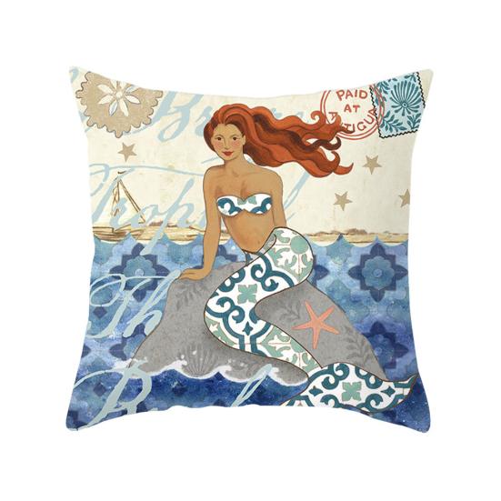 Ocean Starfish Mermaids Sea Turtle Soft Cushion Cover Pillow Case Home Decor