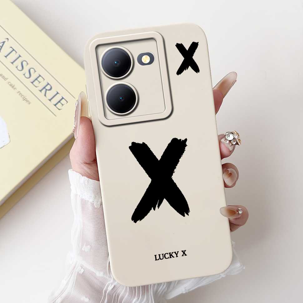 For vivo Y78 China 5G V2278A Case Fashion Design Letters A-Z Soft Silicone Cover Coque For VIVO y78 Y78 6.64" Phone Shell Fundas