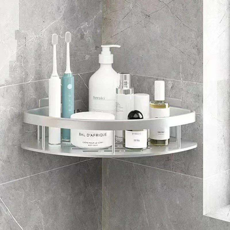 Shower supplies storage, bathroom accessories, bathroom rack, nail free bathroom rack, shower corner rack, aluminum shampoo rack 28.5X22X5.5CM