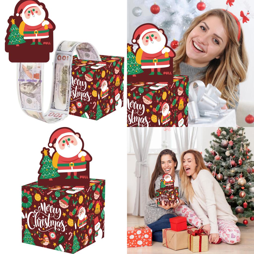 Christmas Tree Pattern Money Box Paper Gift Box For Holiday Party Decorations