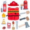 UMU Wooden Firefighter Transformation Toy Set for Pretend Halloween Costume with Firefighter Role Fire Chief Ages Toddlers, Play, Gear, Play, Costume,