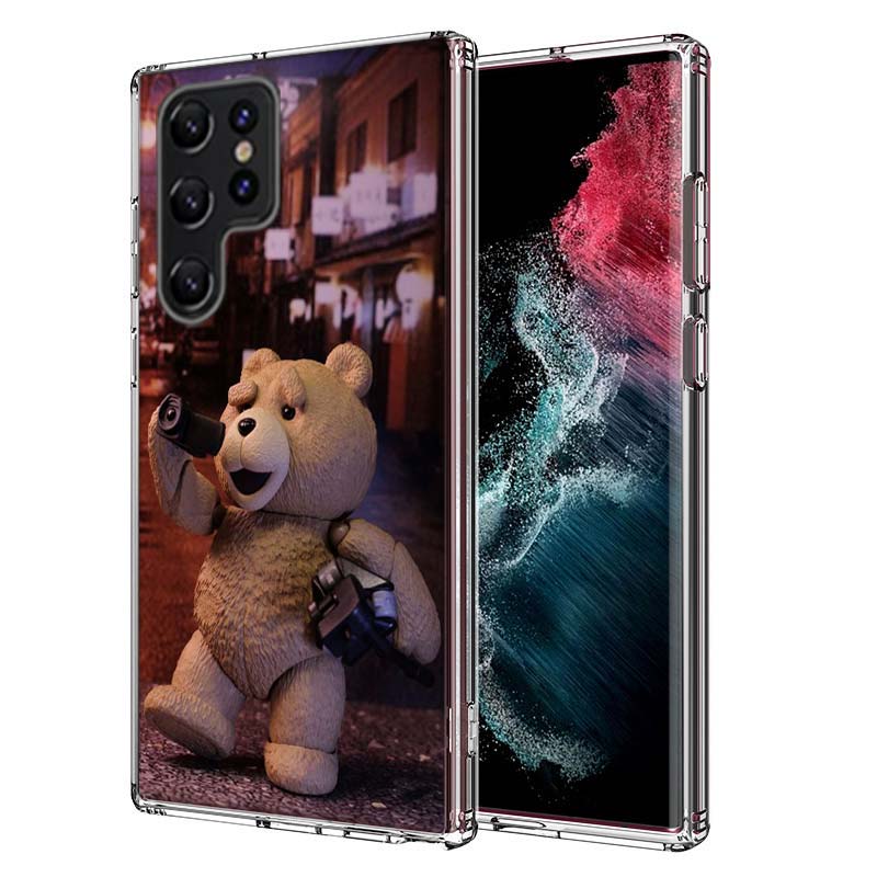 Funny And Cute Bear Capa Phone Case For Samsung S26 Ultra S25 Edge Galaxy S23 S21 S20 S24 FE S22 S10 Plus Cover Clear TPU Shell