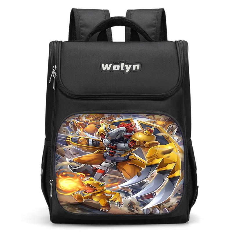 Cartoon Digimon Large Child Backpack Boy Girls School Bag for Men Women Traveling Backpack Durable and Multi Compartmen