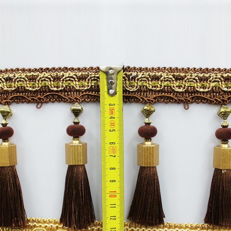 1M Tassel Beaded Fringe Trim Sewing Lace Crafts Trimmings Edging Curtain Accessories Pendant Cushion Table Upholstery Sofa Decor