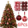 6Pcs 8cm Christmas Tree Hanging Pendant Creative Striped Christmas Baubles  New Year