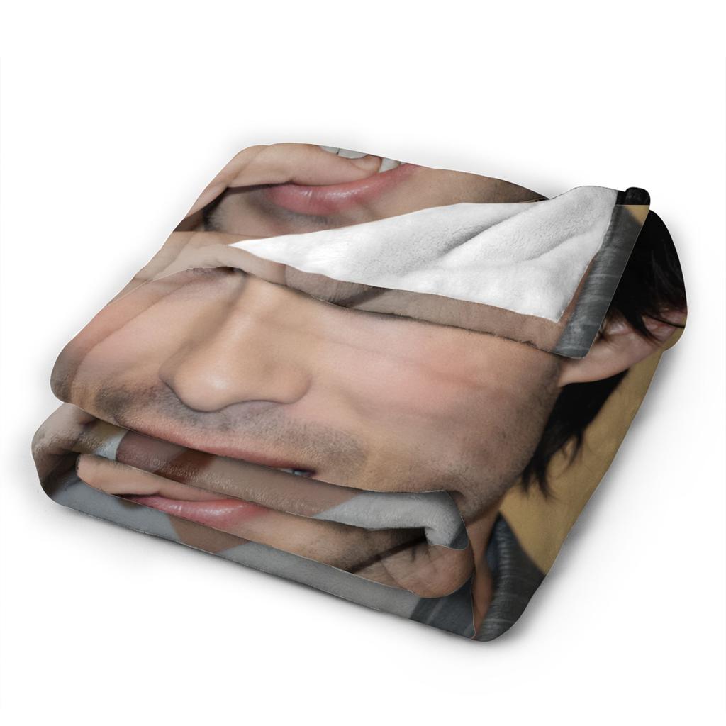Damon Salvatore The Vampire Diaries Flanelldecke Frühling Warme Weiche Überwurfdecke für Kinder Erwachsene Heimdekoration Grafische Bettdecke