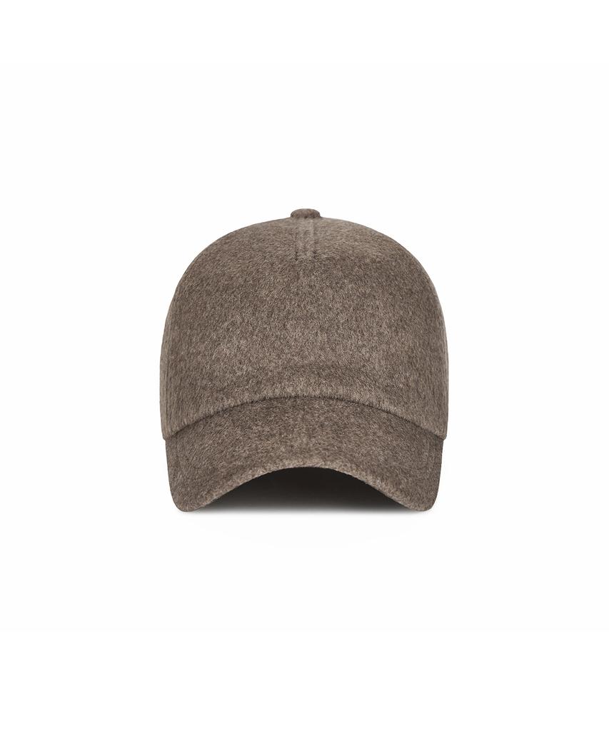 Bajal Va Curved Logo Wool 5-Panel Ball Cap Mocha