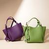 2025 New Niche Design Handbag Leather First Layer Large Capacity Fashion Handbag Commuter Vegetable Basket Women's Bag