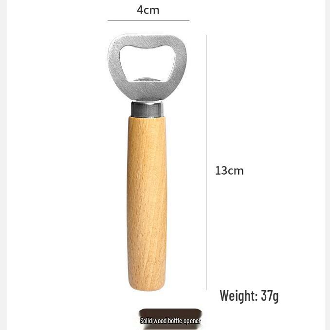 Cross-Border Wooden Handle Stainless Steel Multi-Functional Beer Bottle Opener