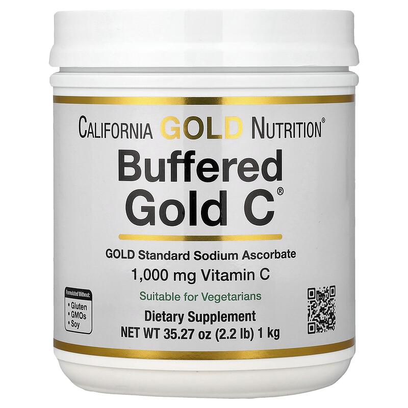 Buffered Gold C®, Non-Acidic Vitamin C Powder, Sodium Ascorbate, 2.2 Lb (1 Kg)