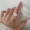 2024 Elegant Sterling Silver White Lotus Adjustable Ring