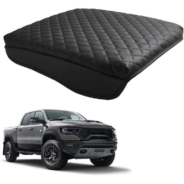 Center Console Cover For -2026 Ram 1500 Center Console Cover, Armrest Cushion Pad Cover, PU Leather For 5Th Ram 1500 Armrest Cushion Pad Cover Height-enhancing