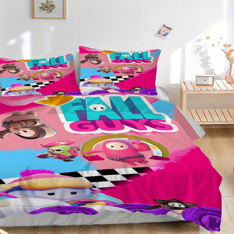 

3pcs Fall Guys Plush Toy Set-Cute Characters for Home Decor, Bedroom, Living Room, Hotel Use, Gift for Fans, Travel, Daily Use1202128a 135x200cm