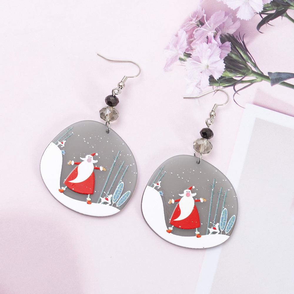 

Irregular Geometric Winter Party Acrylic Earrings - Vintage Christmas Design