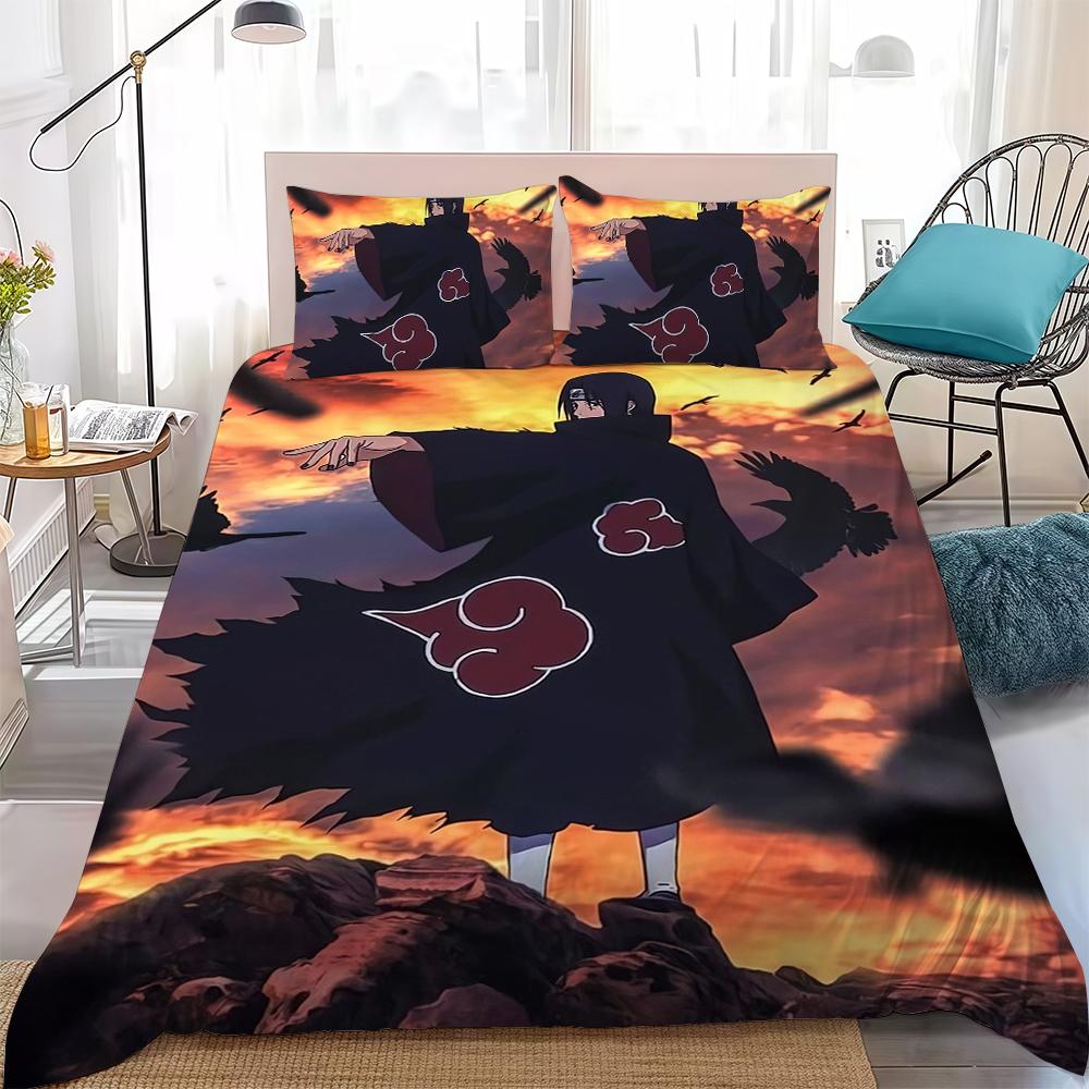 I-Itachi U-Uchiha Anime Duvet Cover Set Home Style Bedding Soft Laundry Cotton Bed 3 Piece Set Student Dormitory Gift
