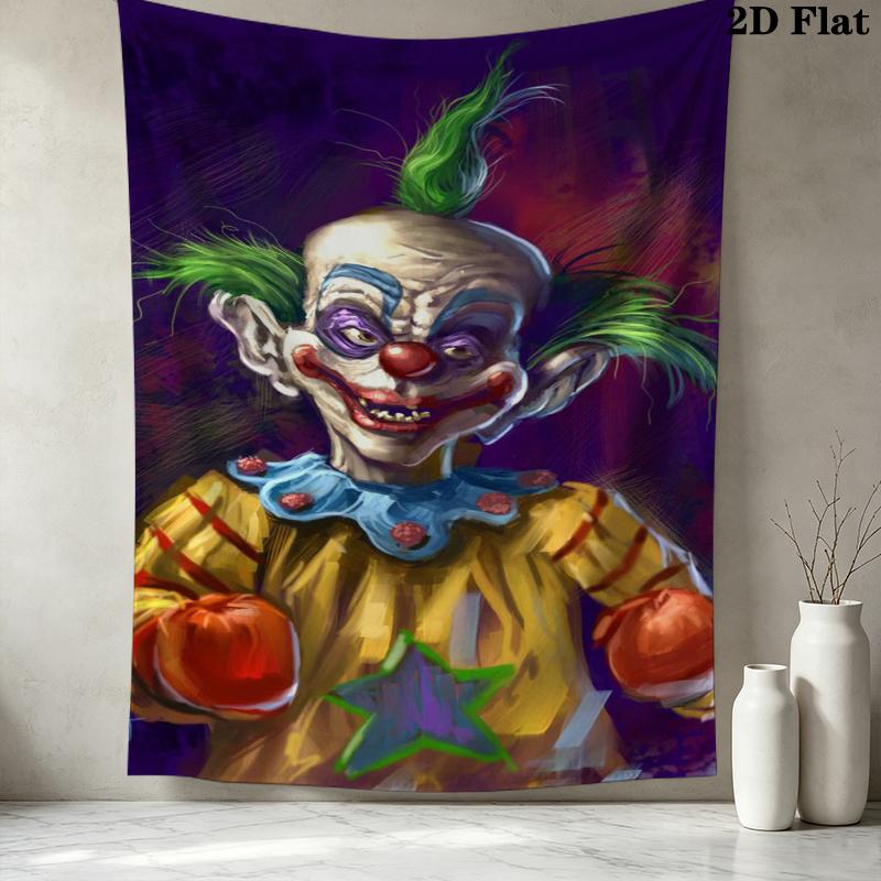 Killer Klowns aus dem Weltall Wandteppich Ästhetischer Wandbehang Bedruckte Stoffdecke Dekorative Wandteppiche für Schlafzimmer Wohnzimmer Heimdekoration