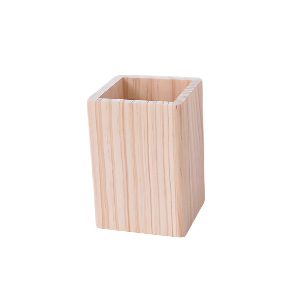 Wooden Pencil Stationery Organizer, Square Cup Holder, Black Walnut Wood, Desk Decoration, for Stationery, Make