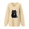 Women's V-neck Dropped Shoulder Halloween Print Sports Sweatshirt Top