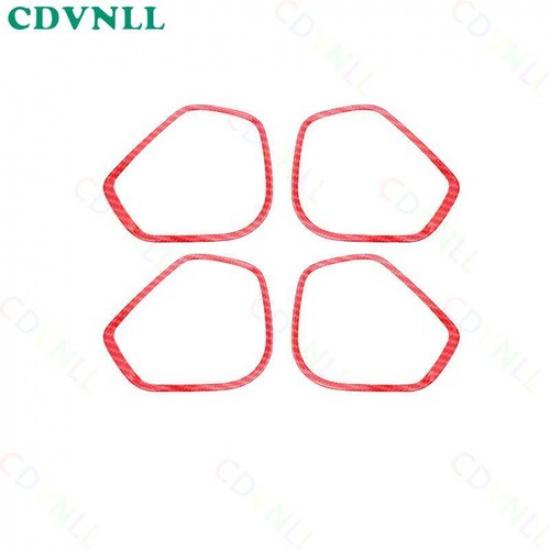 Inner Door Speaker Horn Cover Trim For Honda Fit/Jazz 2014- Red Carbon Fiber