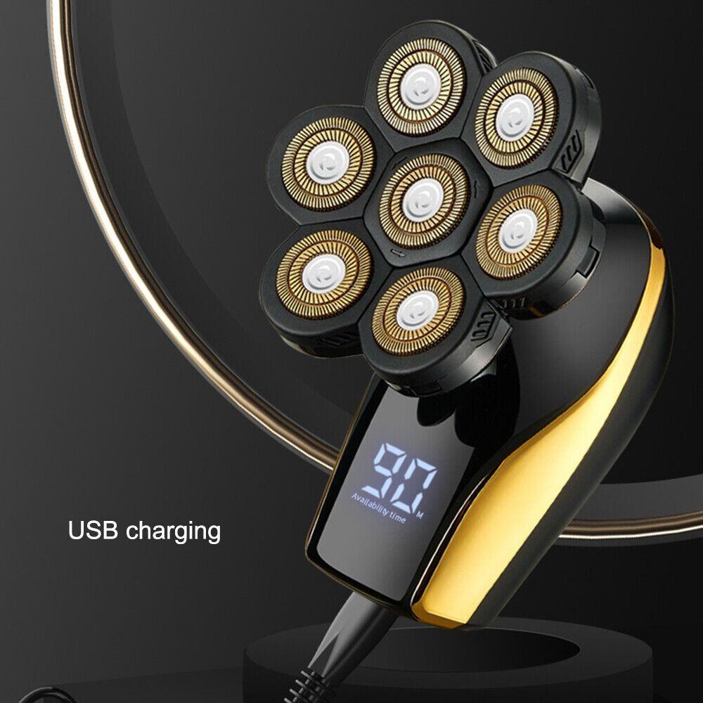 

Для путешествий Ротационная портативная бритва с 7 головками ЖК-дисплей Цифровая бритва Бритвенная головка