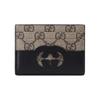Porte-cartes en toile et cuir GG Beige Noir Voyage Quotidien 701425-K9GSG-9769