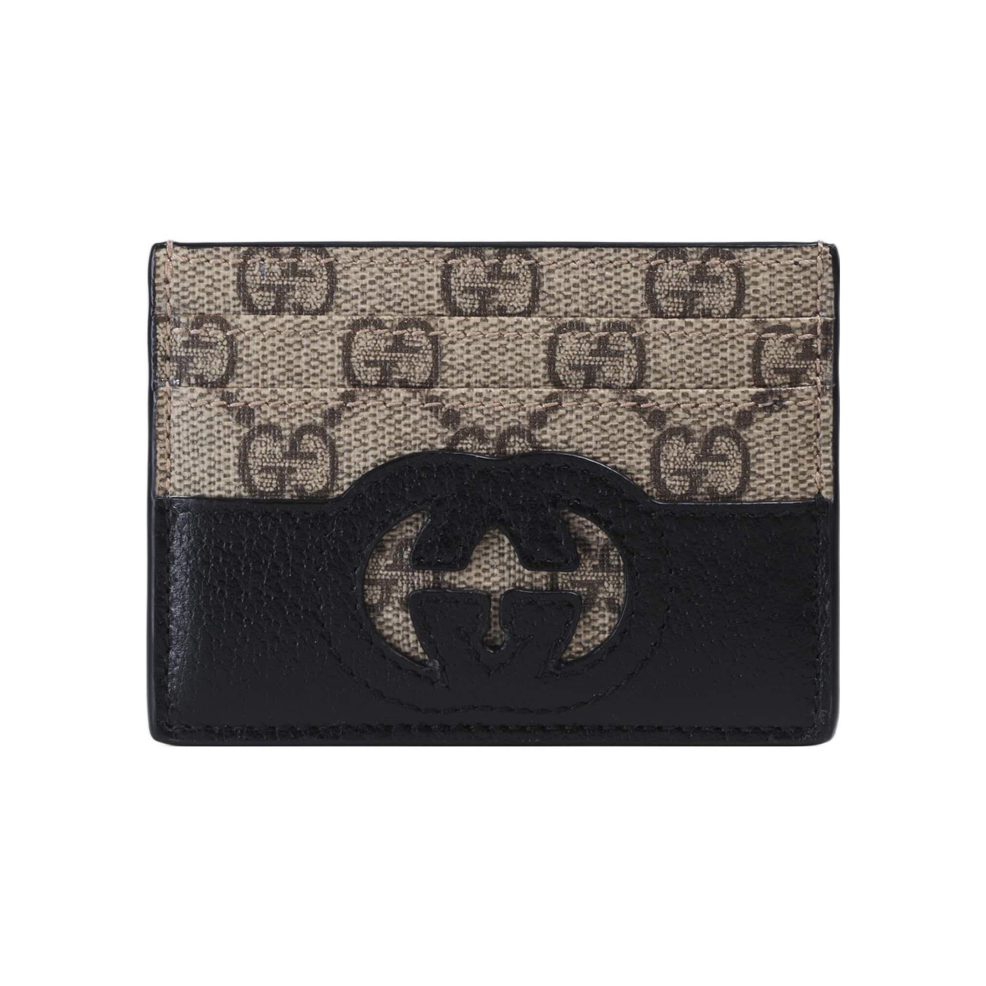 

Gucci GG Canvas Leather Card Holder Beige Black Daily Travel 701425-K9GSG-9769 Basic Set (Bag+Dust Bag)