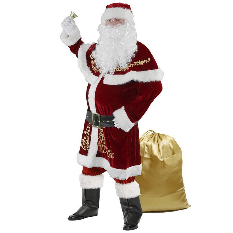 Completo Natalizio Uomo Taglie Forti: Stampa di Babbo Natale con Barba – Opzione Genitore-Figlio Disponibile.