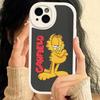 Cute Cartoon G-garfield Cat Leather Phone Case For IPhone 16 16e 15 14 13 12 11 Pro Max Plus Mini Cover