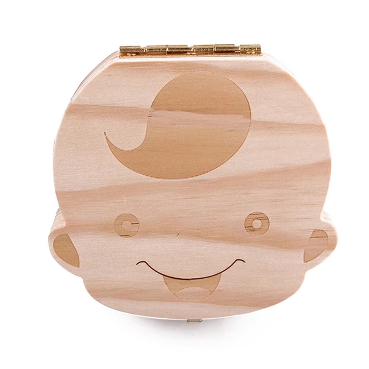 

Baby Teeth Box Spanish English Wooden Lanugo Box Kid Teeth Storage Organizer Children Souvenirs Gifts For Boy Girl French German