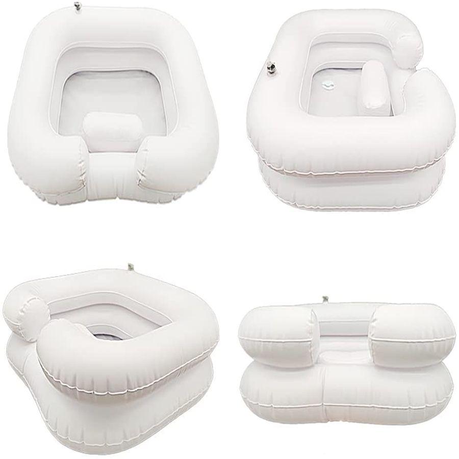 Verdicktes aufblasbares PVC-Shampoo-Becken mit eingebautem Kissen für bettlägerige, ältere, schwangere Frauen und Kinder