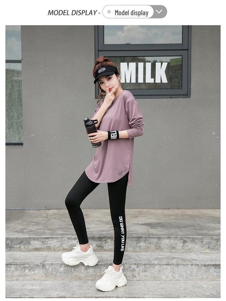 Plus Size Yoga Fitness Long Sleeve T-shirt - Ideal for Running & Gym, Supports 200 lbs, New 2023