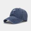 Cross Hat for Men Women Denim Baseball Caps Cross Logo Unisex Dad Hat Fashionable and Versatile Sun Hat