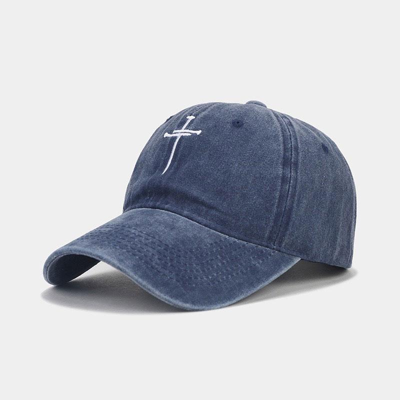 Cross Hat for Men Women Denim Baseball Caps Cross Logo Unisex Dad Hat Fashionable and Versatile Sun Hat