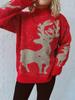 Autumn and Winter New Christmas Sweater Women's Pullover Gold Thread Pulled Hair Jacquard Large Snowflake Elk Christmas Sweater Woman