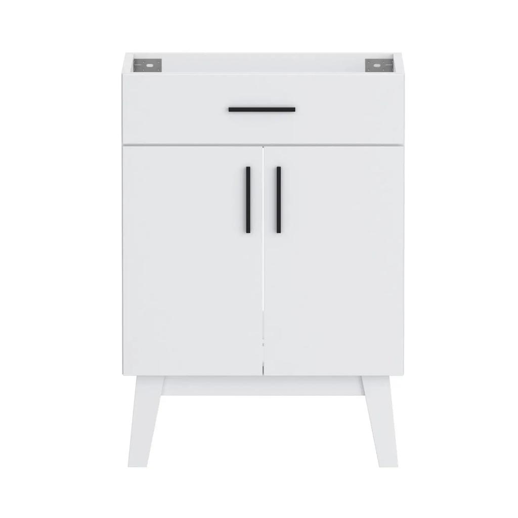 Gabinete de Banheiro de 24" com Cuba, Conjunto de Gabinete com Duas Portas de Armário com Fechamento Suave, Conjunto Moderno de Gabinete Único para Banheiro, Personalizado