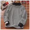 2023 Boys' Half Turtleneck Striped Tops: Warm and Stylish Autumn/Winter Shirts for Kids