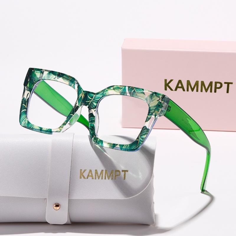 KAMMPT Vintage Square Glasses Women 2024 New Fashion Multi-color Rim Optical Frames Trendy Stylish Blue Light Blocking Eyewear