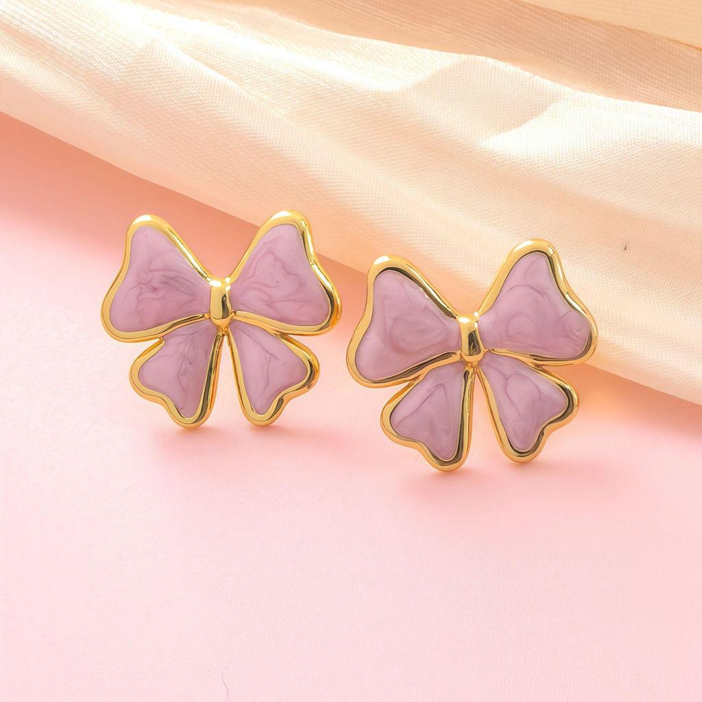 Stainless Steel Drip Oil Butterfly Earrings for Women - Versatile & Fashionable Titanium Steel Jewelry