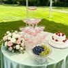 Plastic Martini Glasses Detachable Transparent Ribbed Martini Glasses Disposable Champagne Tower Dessert Cup