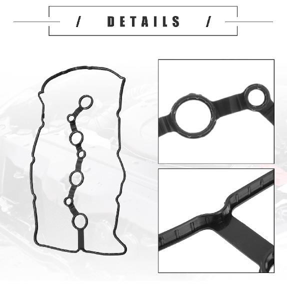Motoforti Engine Valve Cover Gasket Seal, for Hyundai Sonata Santa Fe 2.0L 2.4L 2019-2020, Rubber, 22441-2GGB0, Black