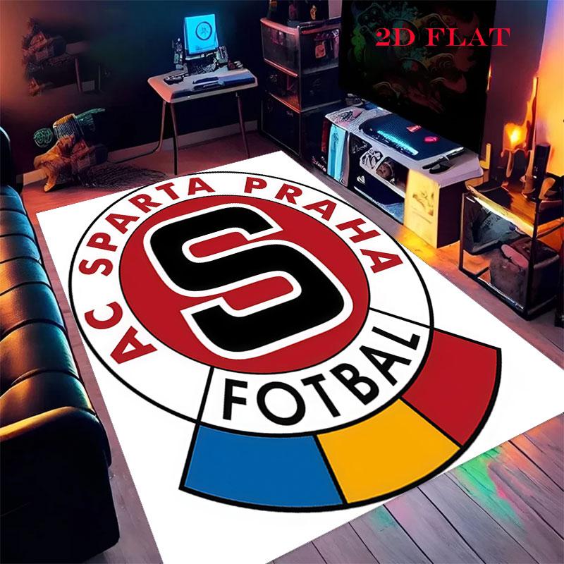 Tappeto AC Sparta Praha per Soggiorno Camera da Letto Casa Decorazione Divano, Tappetino Antiscivolo per Giochi Bambini
