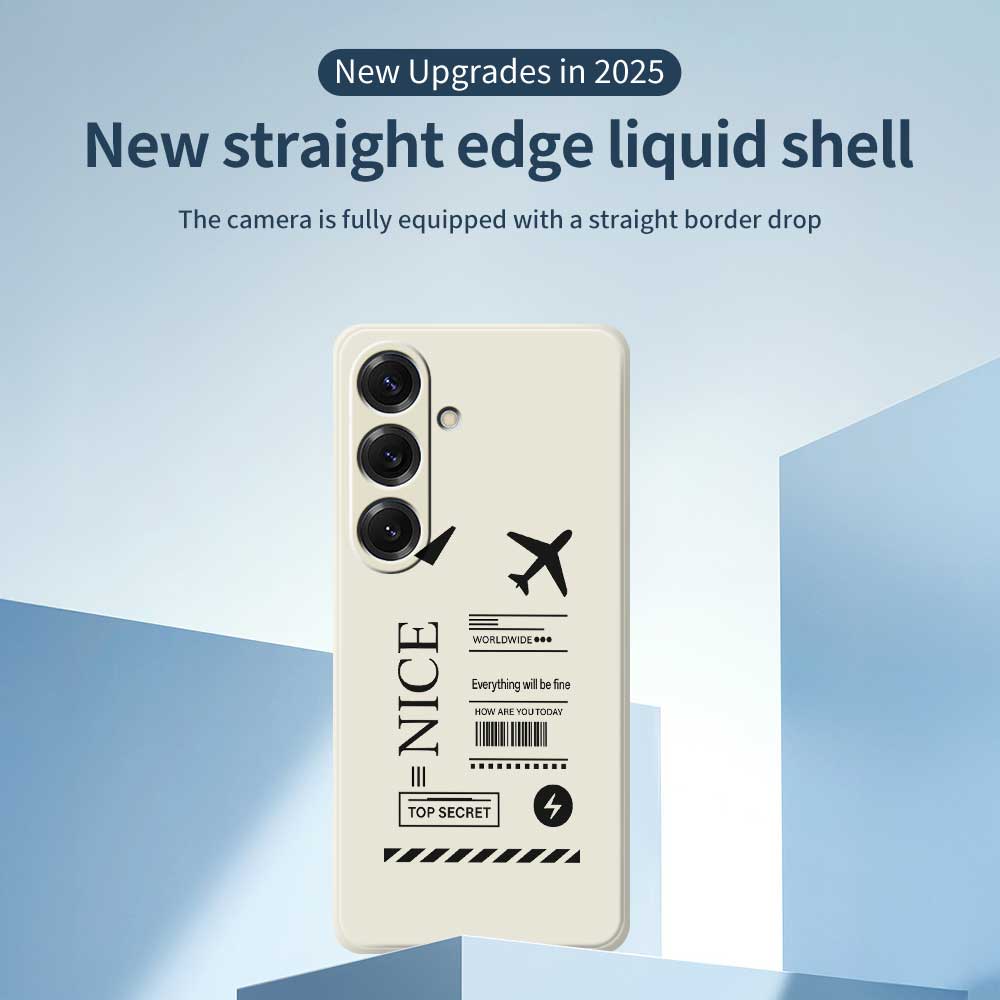 For Samsung Galaxy S25 Case Boarding Ticket Pattern Printing Straight Edge TPU Phone Back Cover