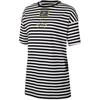 Striped Loose Logo Print Round Neck Short Sleeve T-Shirt Women Tops CJ3570-010