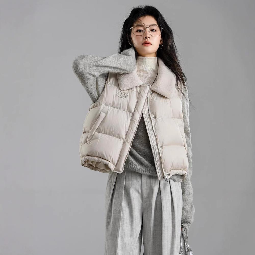 Short Vest Women's Lapel Coat Autumn and Winter New Down Cotton Vest Women Wear Korean Joker Vest Tide.