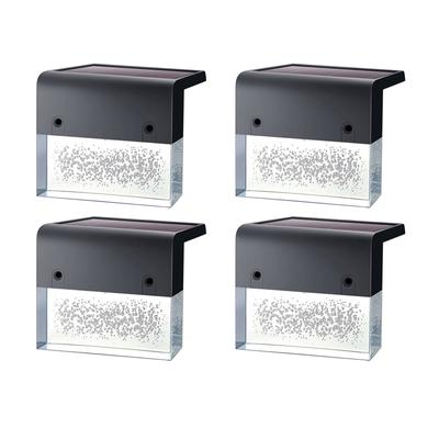 4 Packungen Solarzaunlampen 2 Beleuchtungsmodi IP65 wasserdichte Gartenwandlampe Treppenstufenlampe