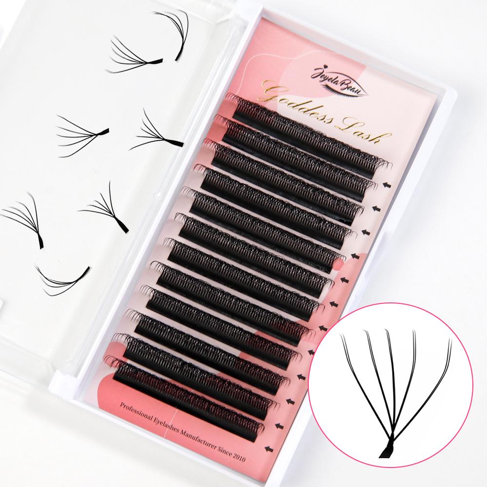 Goddess 10DW Shape Lashes 0.05mm Double 5DW Eyelash Extensions 5D Premade Volume Fans Natural Soft False Eyelashes for Makeup