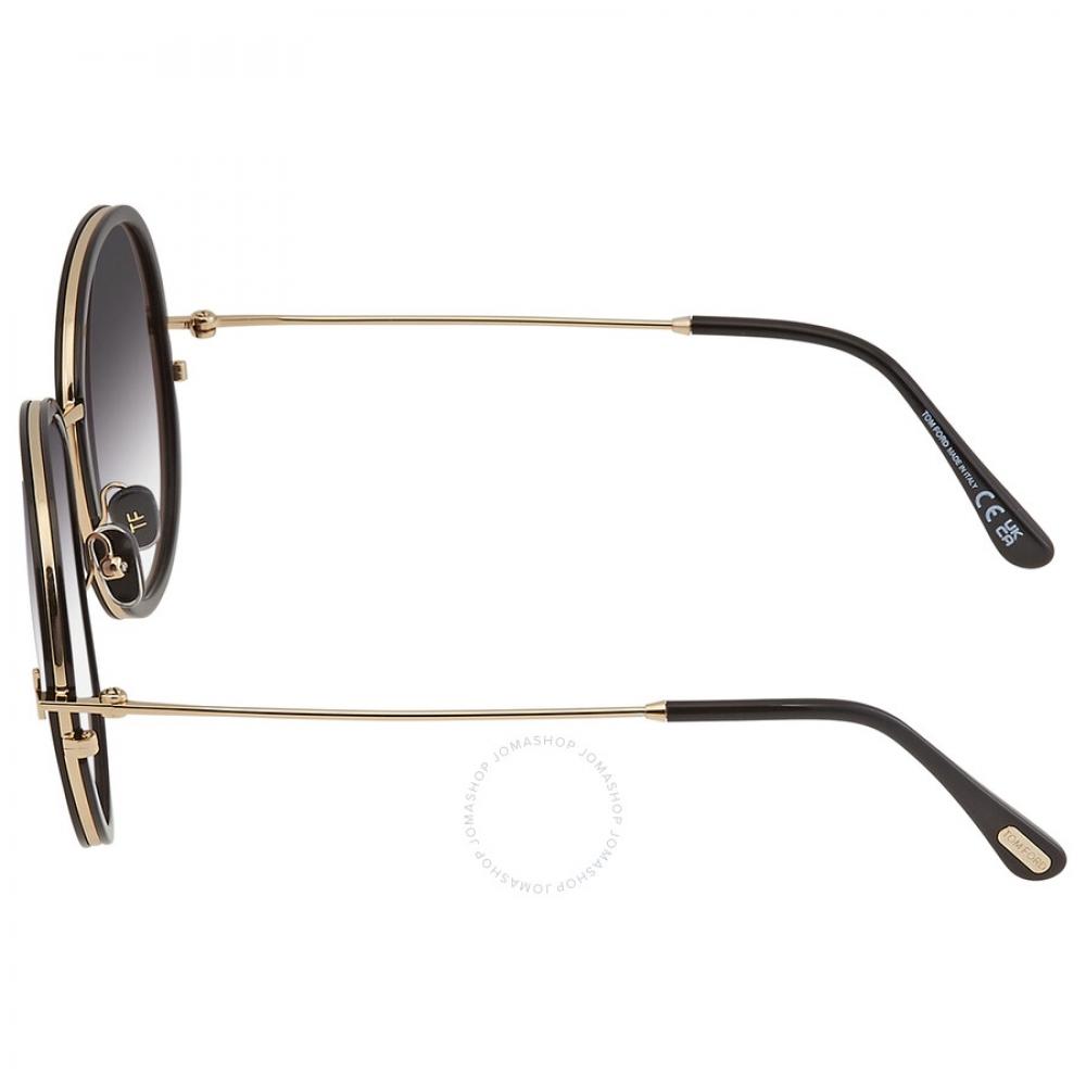 Tom Ford Gradient Smoke Round Ladies Sunglasses Ft0946 01b 58
